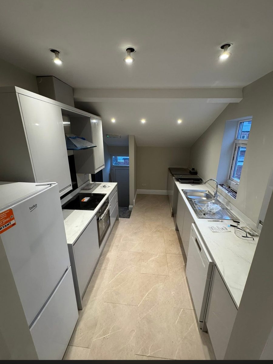 The same property finished as a brand-new fitted kitchen